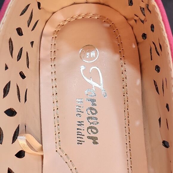 BRAND NEW FOREVER WIDE WITHD  COMFORTABLE BALLERINA RHINESTONE LASER CUT LOAFER - Picture 13 of 16